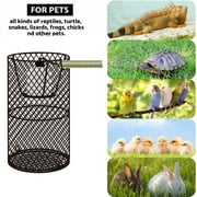 100W Pet Heating Warm Lamp Reptile Ceramic Lamp Cats Dogs And Birds Cage Cage Anti-scalding Lampshade, Black